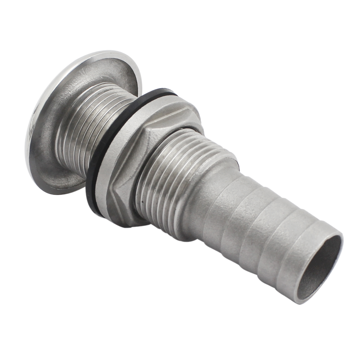 1/2 ",3/4",1 ",1-1/4" Farpado Extra Longo Reta Thru-Hull Marinha Aço Inoxidável 316 Barco Thru Dreno Conector Conexões com Porca &