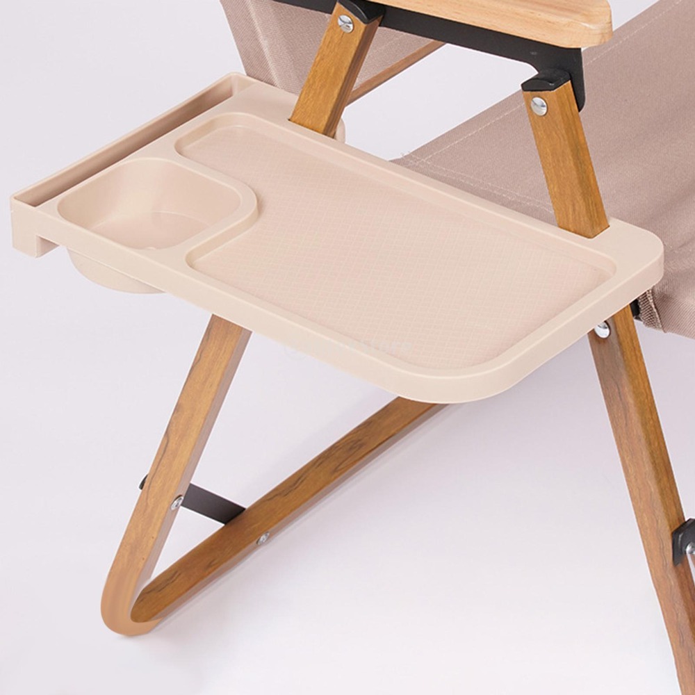Bandeja de almacenamiento lateral multiusos para silla de PP, soporte de carga lateral de bandeja de almacenamiento, portátil, portavasos, Camping