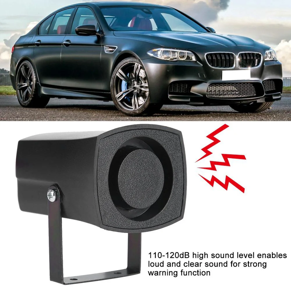DC 12V 110-120dB Auto Warning Siren Sound Signal Backup Alarms Horns Beep Reverse Slim Invisible Air Horn for the Car