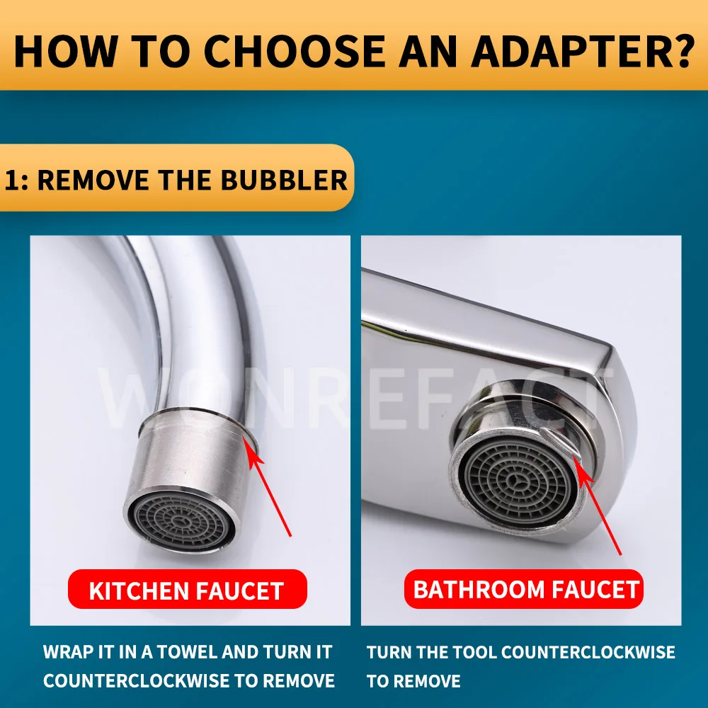 Faucet Aerator Adapter เครื่องกรองน้ําอะแดปเตอร์ภายในและภายนอก/Bubbler ห้องน้ําอ่างล้างจาน Universal อุปกรณ์เสริม