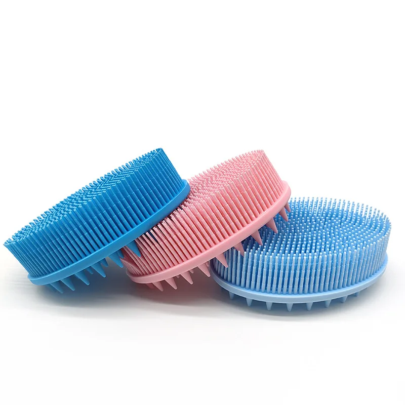 Cepillo de silicona suave para bebé y adulto, accesorio Exfoliante para ducha, baño, masaje de cabeza y champú