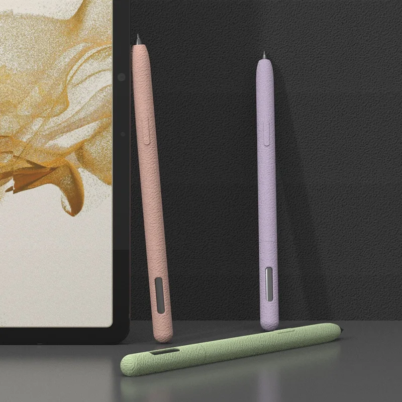 Funda de silicona mate para Samsung Galaxy Tab S9 FE Plus S8 Ultra S7 Plus S7 FE S6 Lite + S Pen Stylus funda de lápiz suave