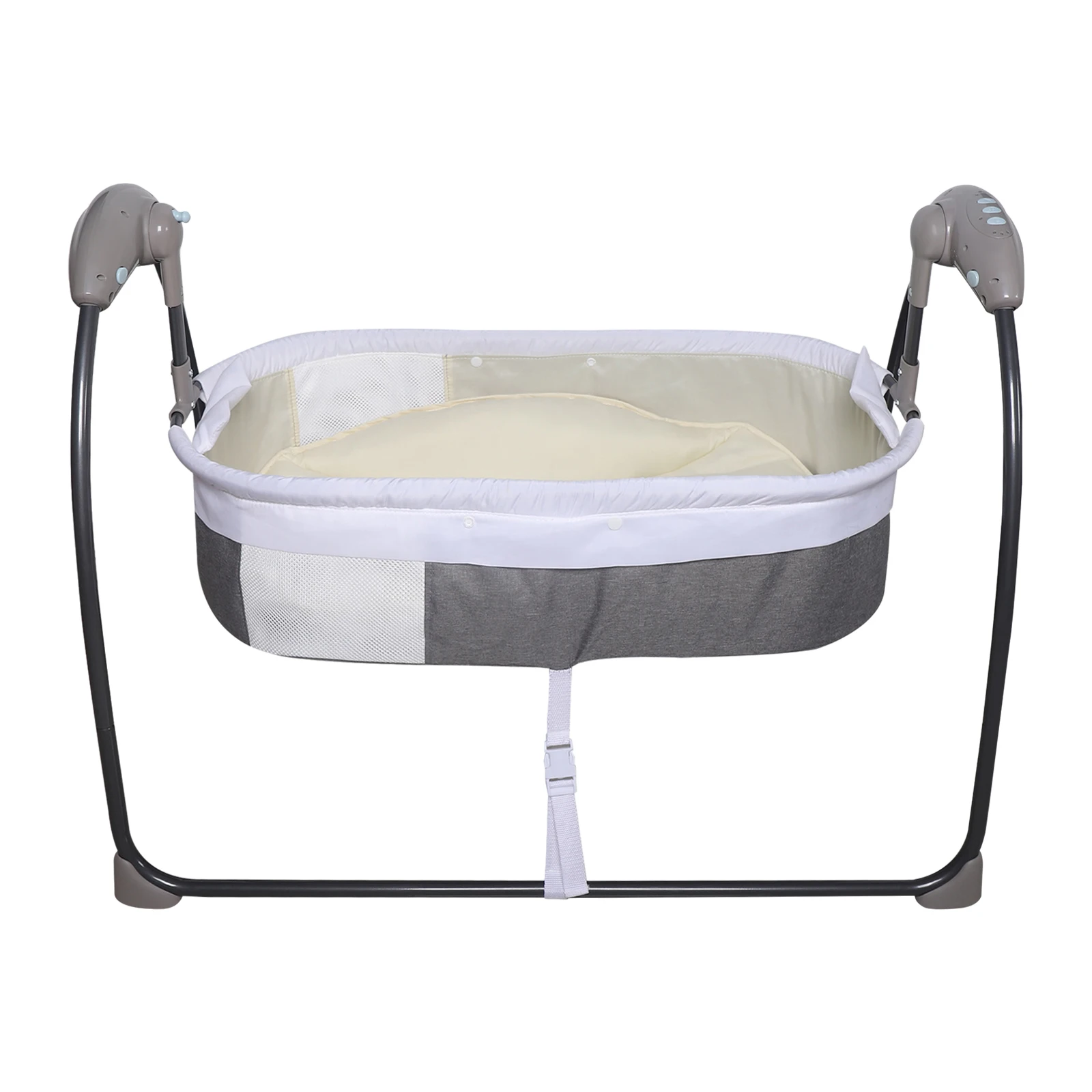 Berço elétrico para bebês, ângulos de balanço de 3 velocidades, bouncer automático para bebês, tecido catiônico adequado para a pele com cronometragem Bluetooth 9KG
