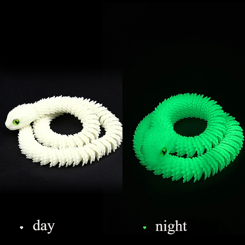 3D Printed Snake Movable Joint Fidget Toy Figurine Simulation Snake Office Desktop Ornament Gifts Crafts Figurines Miniatures