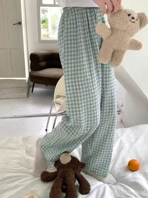 Cotton Wide Leg Pants Women's Summer Thin New Home Spwear Casual Loose BF Lazy Sle Straight Cut Trousers