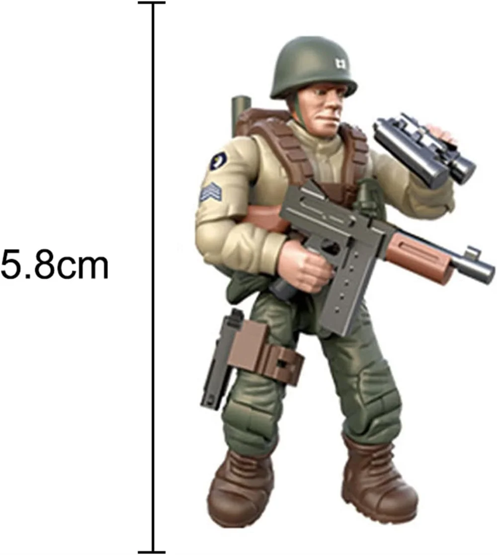 2024 第二次世界大戦 WW2 陸軍軍事兵士 SWAT 特殊部隊フィギュアモデルビルディングブロックレンガ子供のおもちゃのギフト