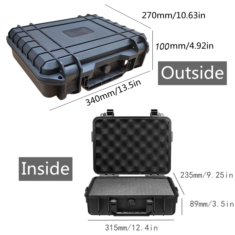 Waterproof Tool Box Plastic Hard Carry Case Bag Tool Case Storage Box Safety Instrument Case Portable Hardware Toolbox Organizer