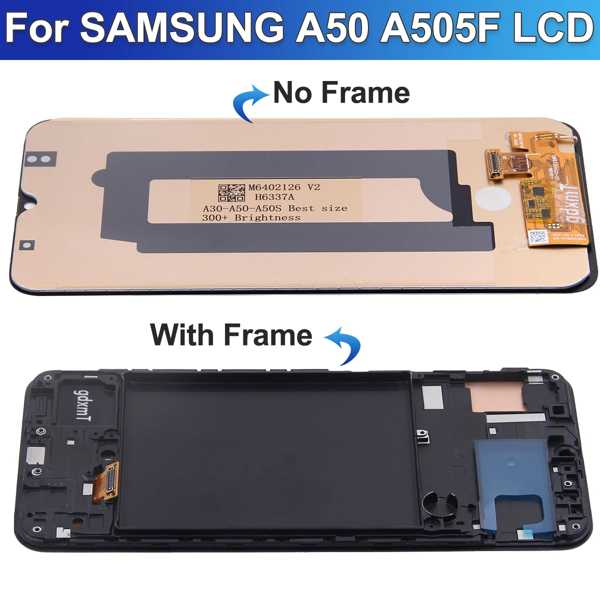 TFT A50 จอแสดงผลกรอบ,สําหรับ Samsung Galaxy A50 A505 A505FN/DS A505F/DS จอแสดงผล LCD หน้าจอสัมผัสแบบดิจิตอลเปลี่ยน