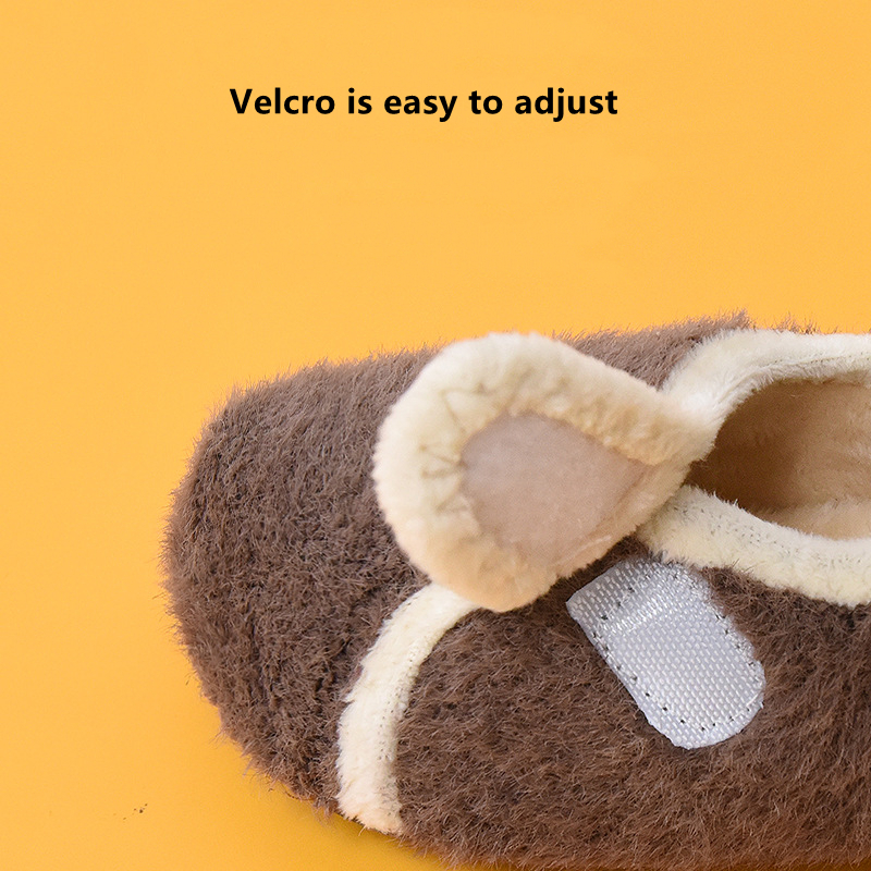 Kinder Baumwolle Hausschuhe Solide Warme Kinder Winter Hause Schuhe Jungen Mädchen Plüsch Boden Schuhe Indoor Weiche Sohle Anti-slip hause Schuhe