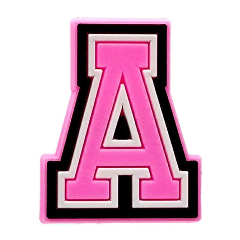 Pink Letter Shoe Charms for Crocs Accessories Women Clogs Pins Men Badge Kids Jeans Girls Decorations Buckle Shoes Accessories