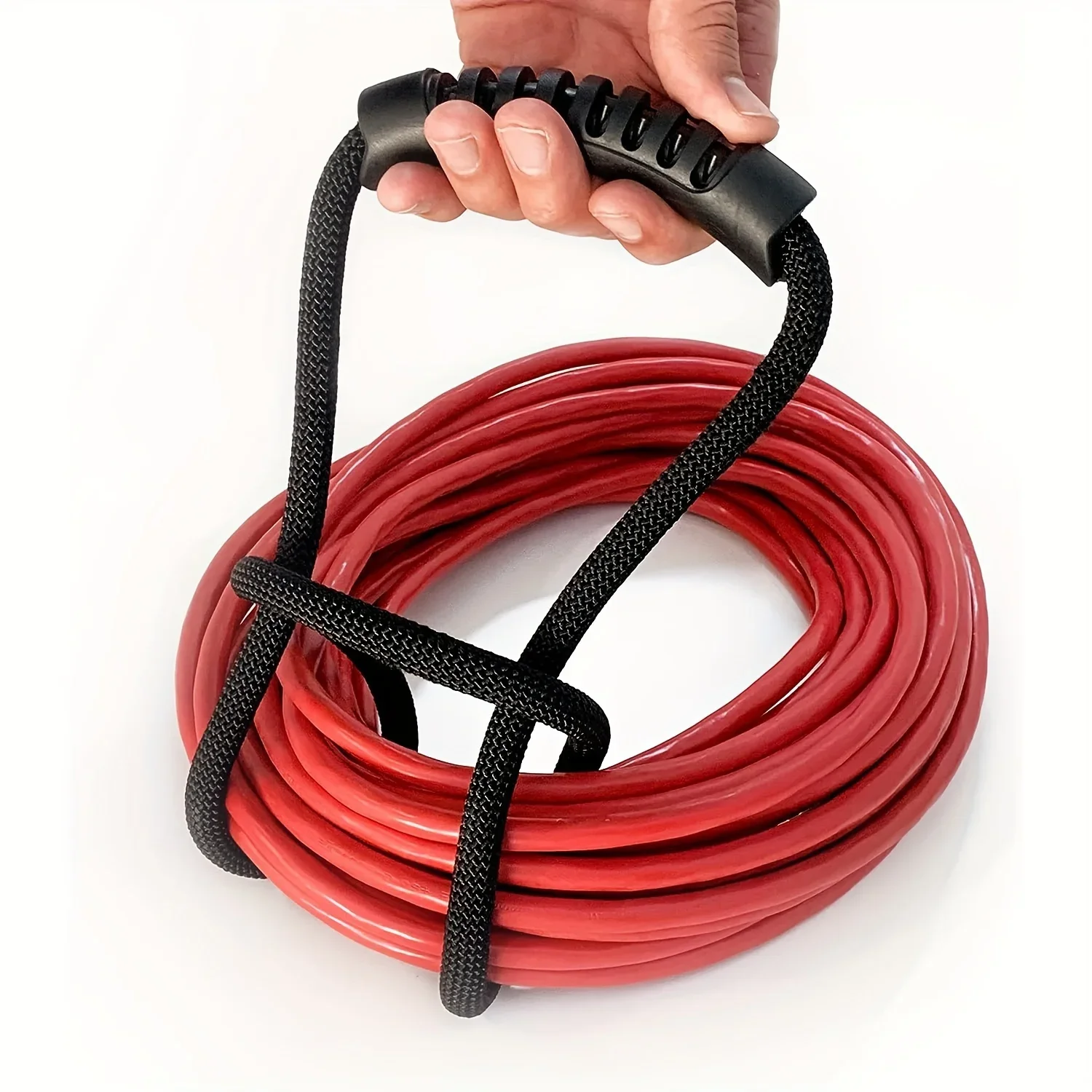Storage Strap Heavy-Duty Hook and Loop Cord Carrying Strap, Hanger, and Organizer with Handle for Pool Hoses Garden Hoses Cables