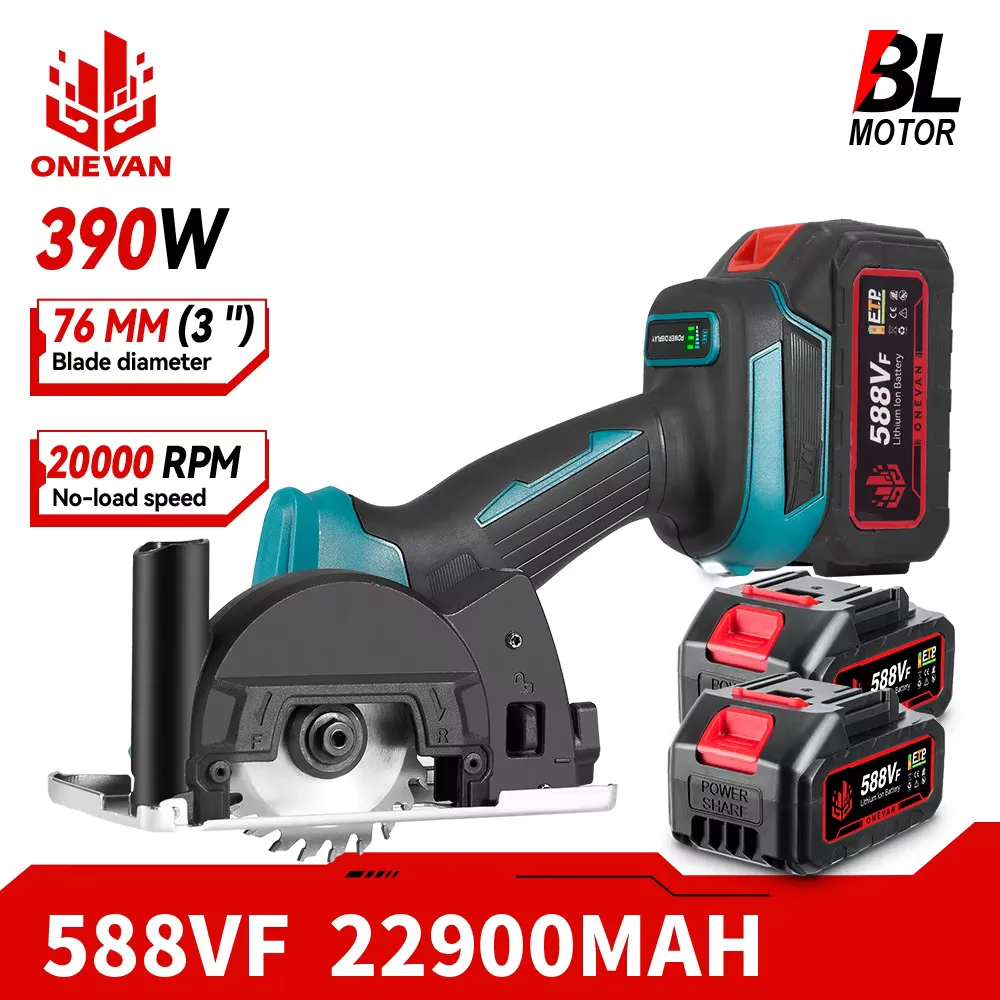 ONEVAN 3Inch Brushless Electric Angle Grinder 800W Electric Circular Saw Cutting Polishing Tool For Makita 18V Battery Pin