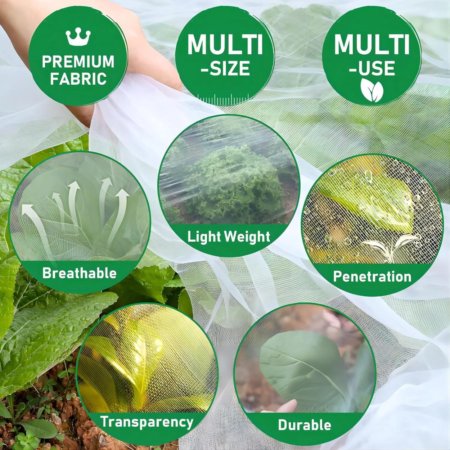 Rete per insetti per piante da giardino Rete per la cura di ortaggi, fiori e frutta Rete protettiva per il controllo dei parassiti Rete protettiva a prova di uccelli da 60 maglie