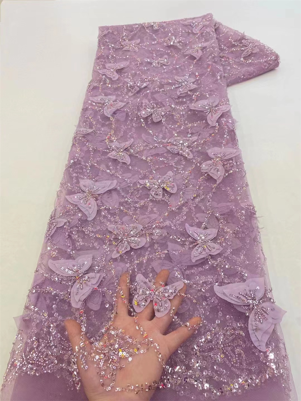 Tecidos de renda francesa africana com lantejoulas 2025 renda de tule de alta qualidade 5 jardas material de vestido bordado nigeriano para festa de casamento