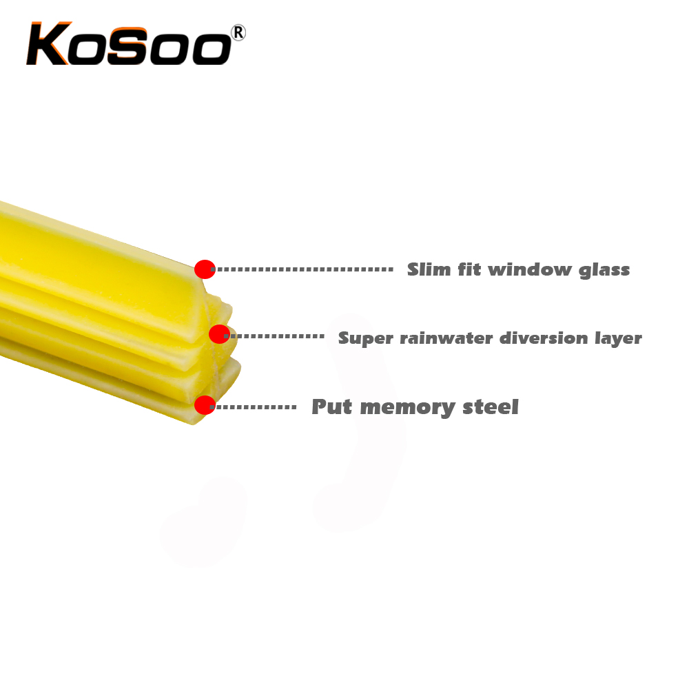 2pcs High Quality Boneless silica gel Car Wiper Blade refill Strips Windscreen 6mm 26" 28" 30" 32" Windshield car accessories