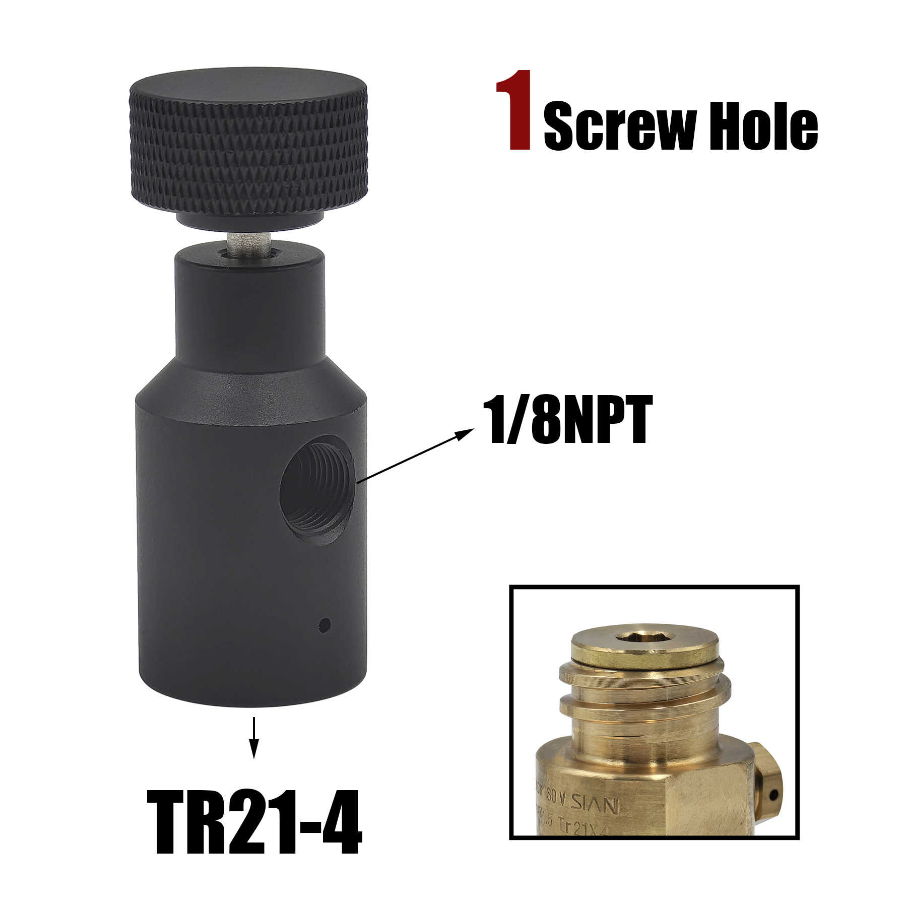 HPA Universal Fill Adapter Aluminum Alloy CO2 Cylinder TankAccessories for Tank Coil Remote Hose Line Fit TR21-4 thread valve
