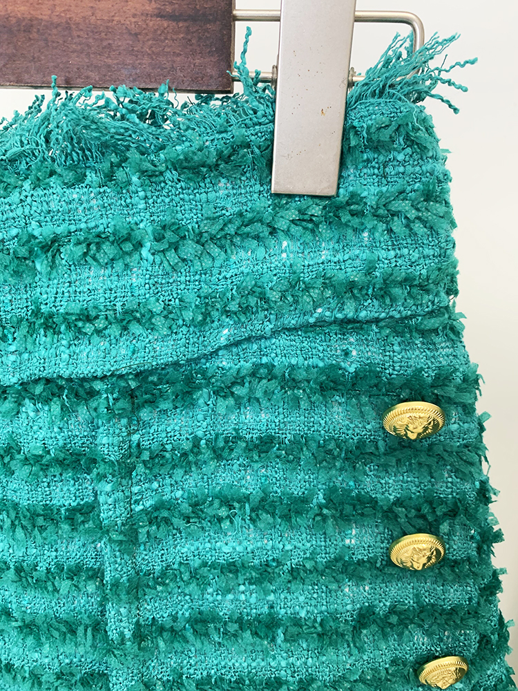 High Street neuesten 2024 fw Designer Damen Quaste Fransen Tweed Shorts