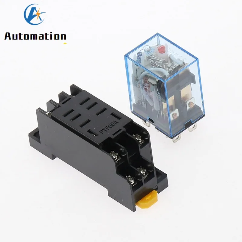 12V 24V 36V 110V 220V 380V DC/AC 10A 8PIN bobina relé de potencia DPDT LY2NJ HH62P HHC68A-2Z con Base de enchufe