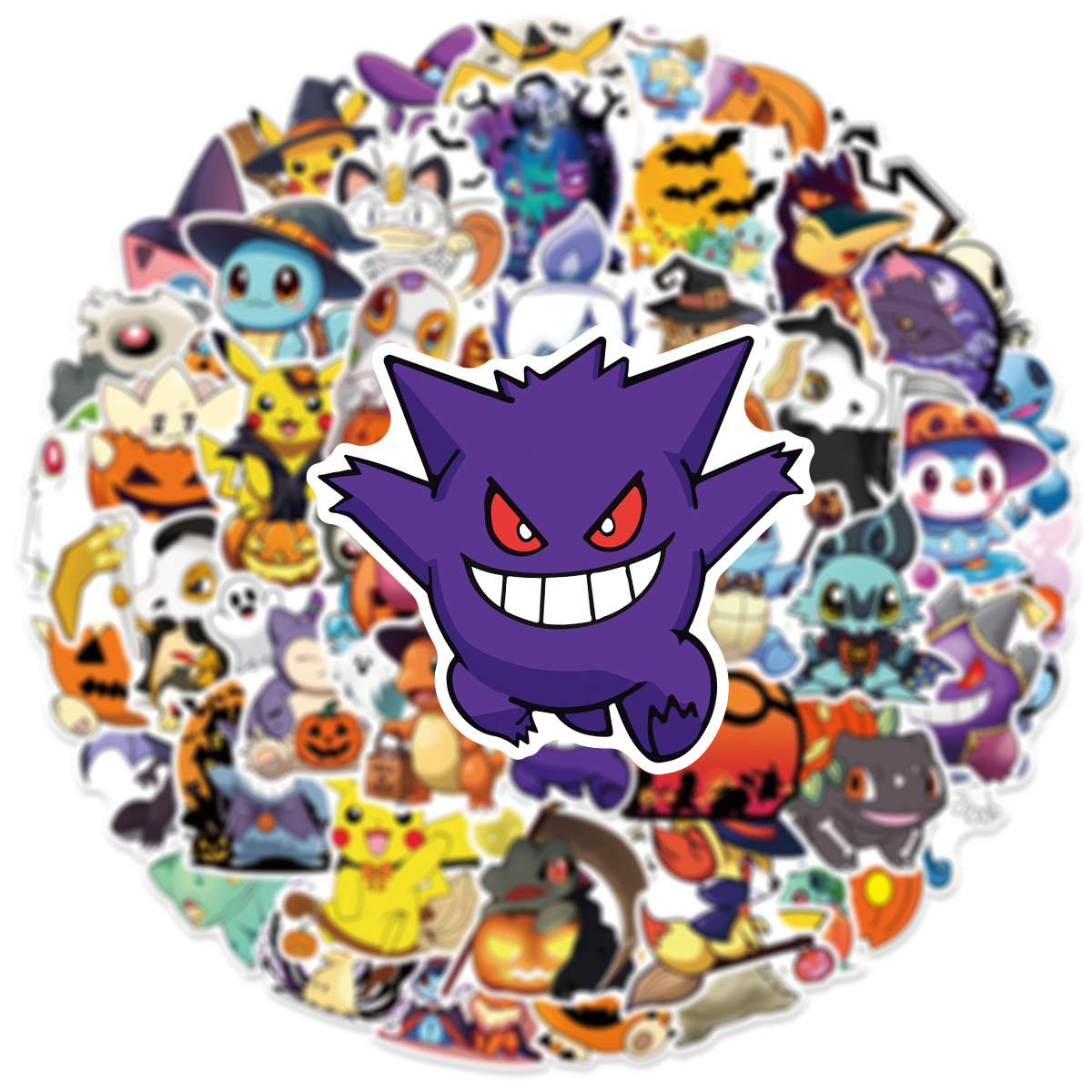 50PCS Halloween Pokemon Graffiti Aufkleber Telefon Tabletten Koffer Party Notebooks Schreibwaren Dekor Wasserdichte Aufkleber