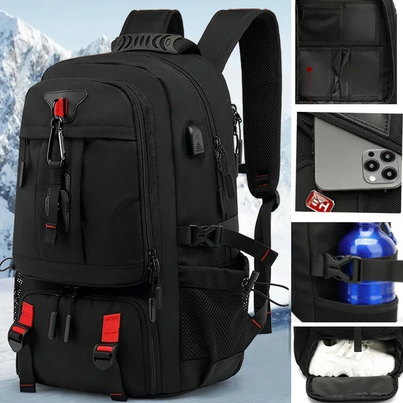 Mochila al aire libre de 50L 60L 80L con puerto USB para hombres Bolsas de gran capacidad Unisex Deportes Trekking Senderismo Camping Disponible en