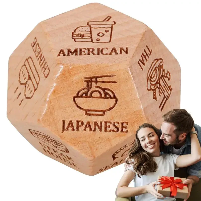 Holz Essen Würfel Würfel Spiele Datum Nacht Ideen für Paare Spaß Geschenke für Hochzeitstag Paare Halloween Valentinstag