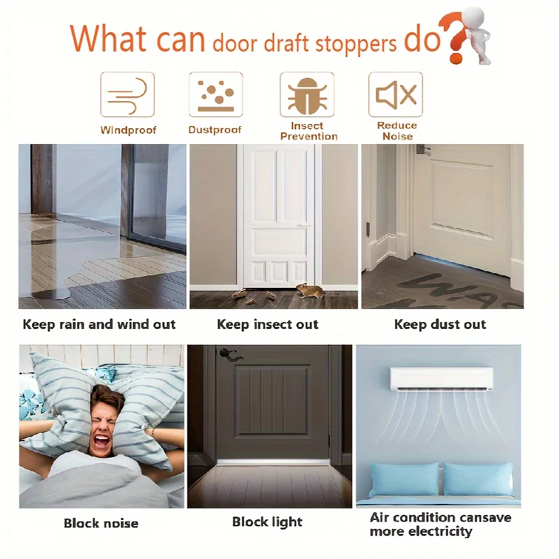 1Pc 1 Meter Door Bottom Sealing Strip Self-Adhesive Aoors And Windows,Sound Insulation, Windproof, Porous Sealing Strip 1Pc 1 Me