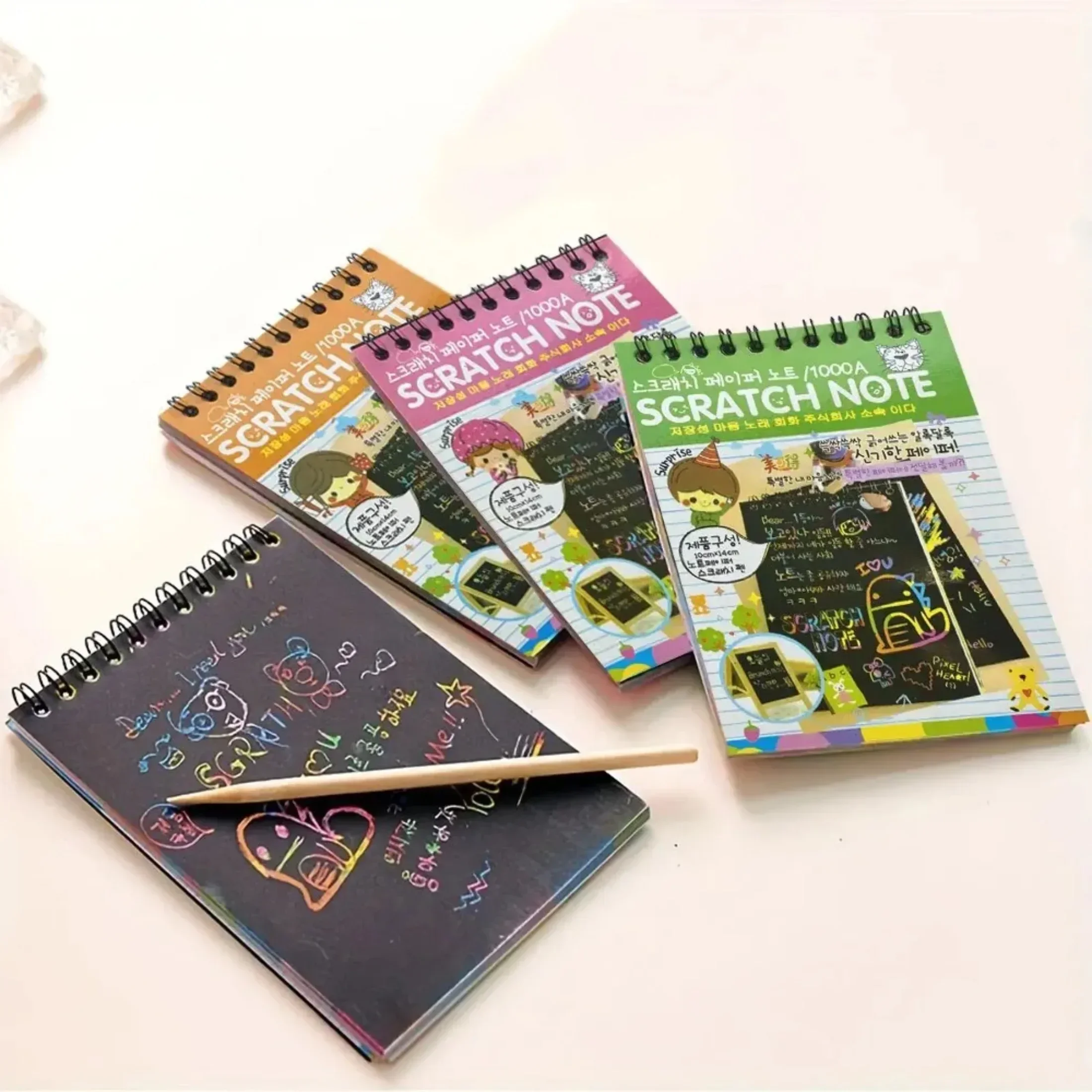10 แผ่นเด็ก Scratch กระดาษวาดภาพวาดกระดาษ Creative Scratch กระดาษวาดภาพชุดสีดํา Scratch It Off กระดาษ