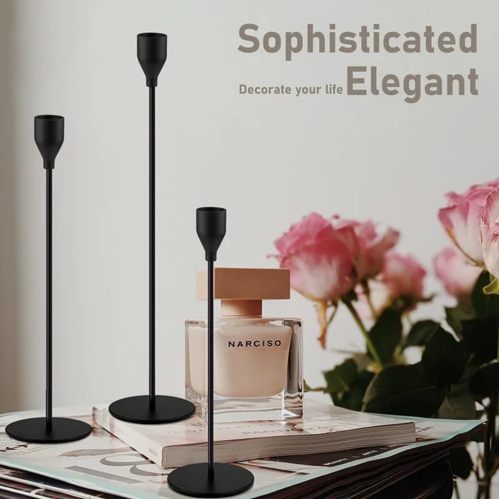 3Pcs/set Candle Holder Taper Candle Holders Fits 3/4 inch Thick Candle for Home Decor Wedding Dinning  Anniversary