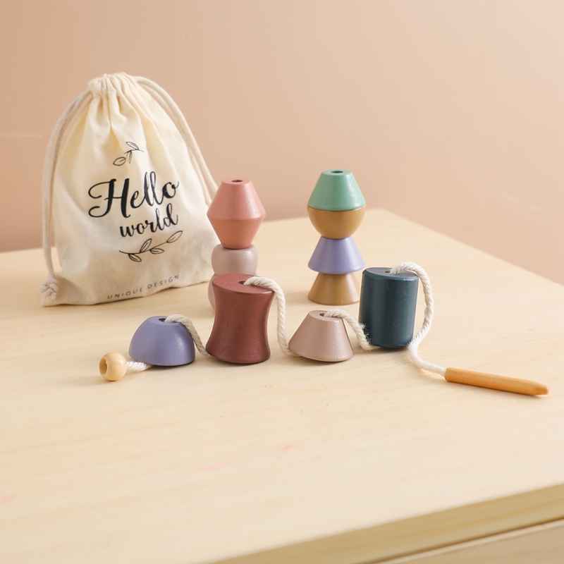 Juguetes para enhebrar animales para bebés, juguetes apilables de madera, bloques, juegos de mesa Montessori, capacidad práctica, bloques educativos para niños, regalos