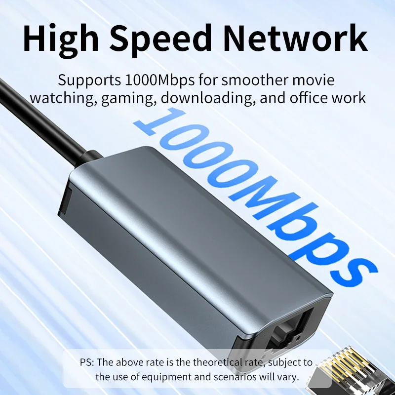 Unnlink 1000Mbps USB Ethernet Adapter USB 3.0 Type C to RJ45 Network Card for Nintendo Switch PC Laptop TV Box Internet USB Lan