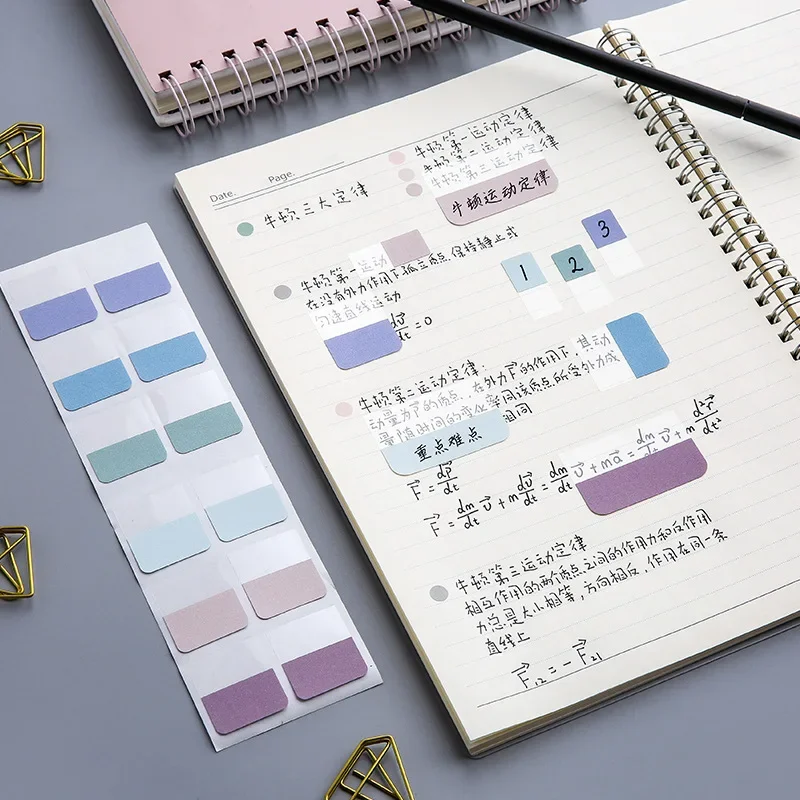 60/120/240pcs Morandi Color Stickers Sticky Writable Index Tabs Flags for Pages Book Markers Reading Notes Classification Marks