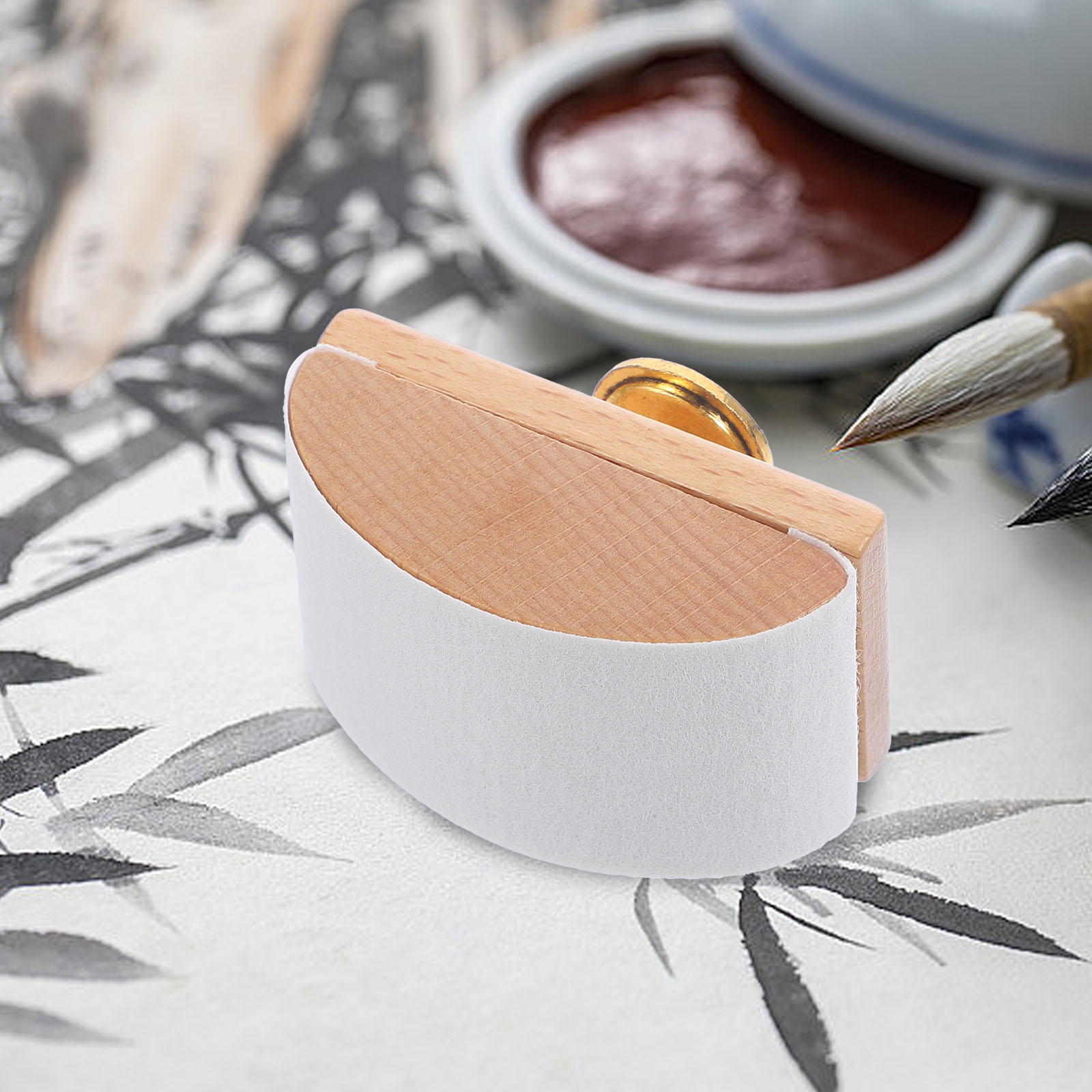 เด็กแสตมป์ Rocker Ink Absorber Fountain ปากกาไม้ Blotter อุปกรณ์อื่นๆสีดํา Quick-drying