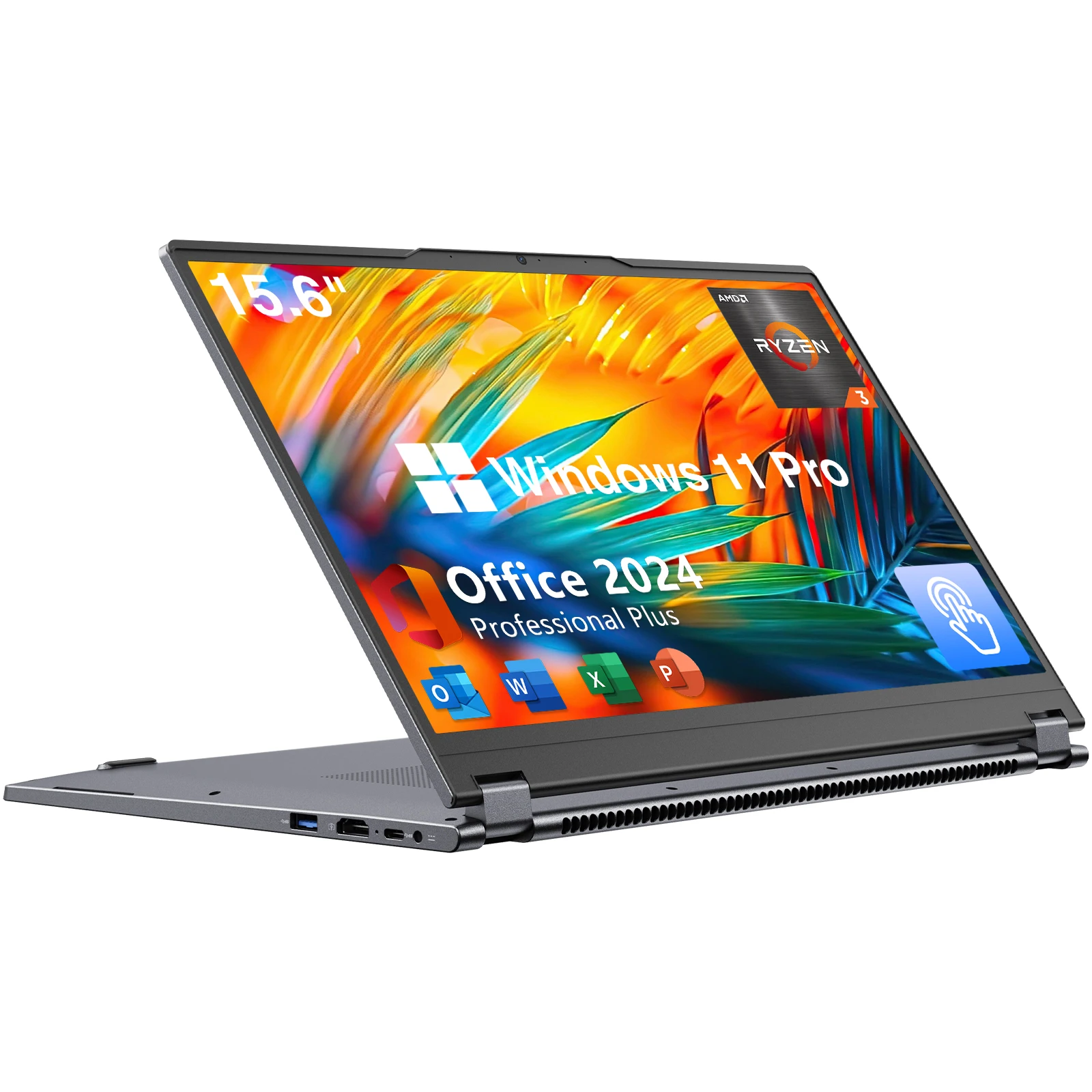 2 in 1 Laptop Computer,15.6" 16GB 512GB Touchscreen , AMD Ryzen R3 3200U, Radeon Vega 3, 1920x1080 FHD Display Blacklit Keyboard