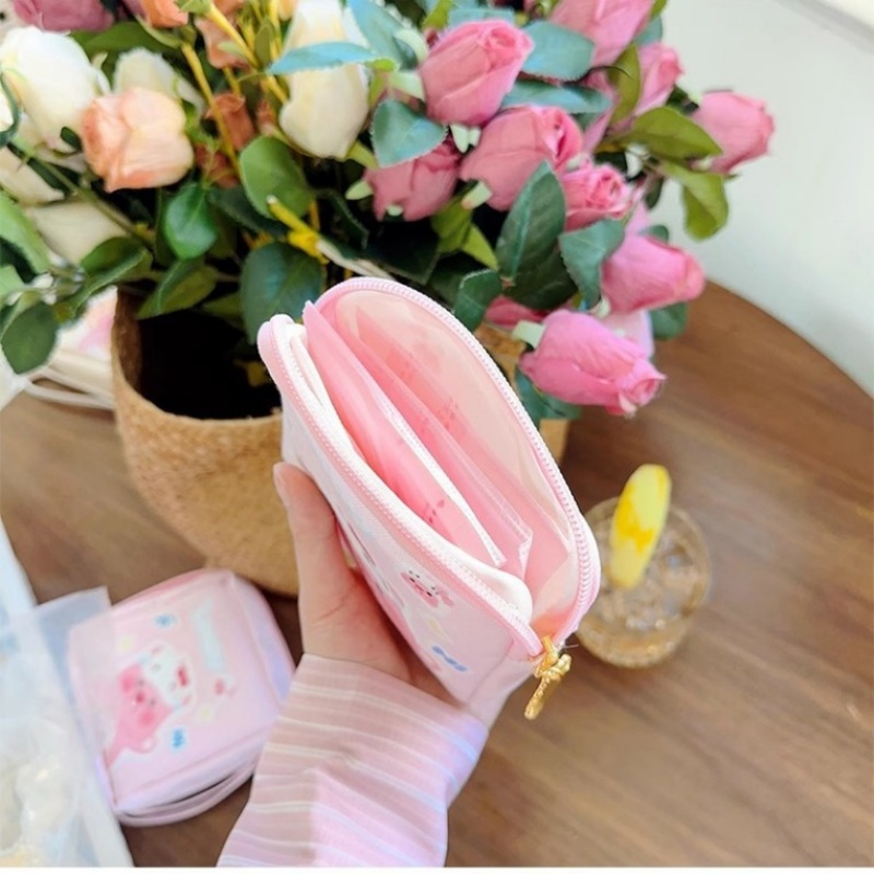 Bolsa de almacenaje de pañuelos sanitarios para niñas de Hello Kitty de dibujos animados Kawaii, regalo simple, compacto, lindo y mini para mujer