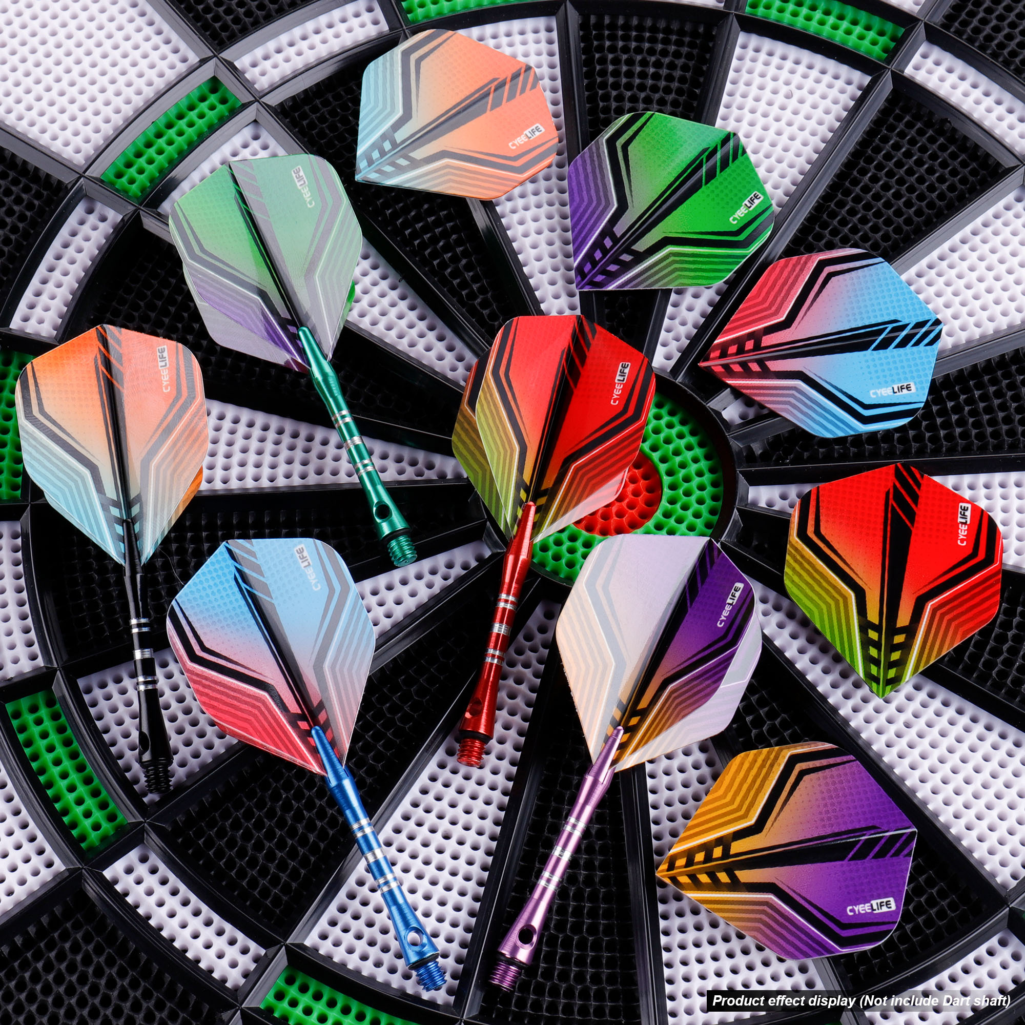 CyeeLife 15PCS Standard Dart Flights Nice Darts Flight Dardos Feather Outdoor Wing Tail Pattern