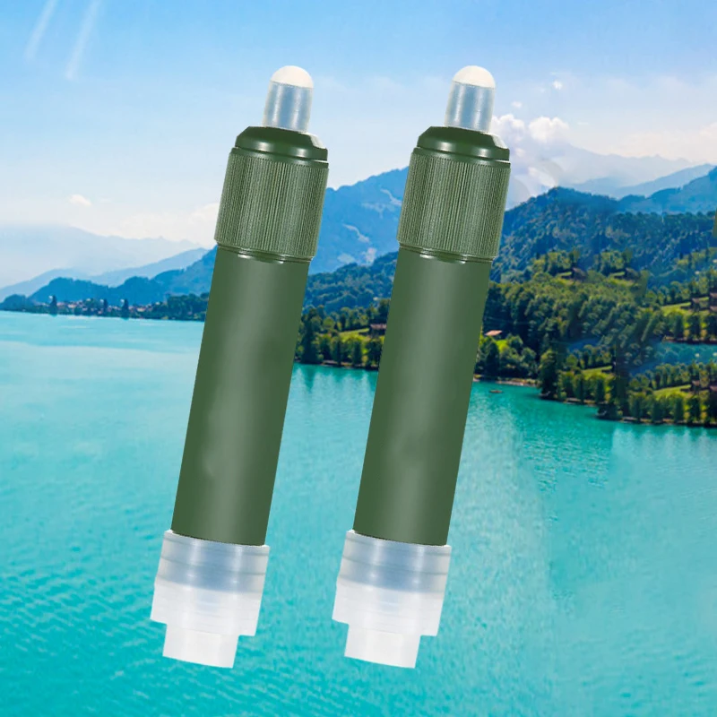 1 stuk Outdoor Mini Camping Zuivering Waterfilter Stro TUP Koolstof Fiber Waterzak voor Survival Of Noodsituaties