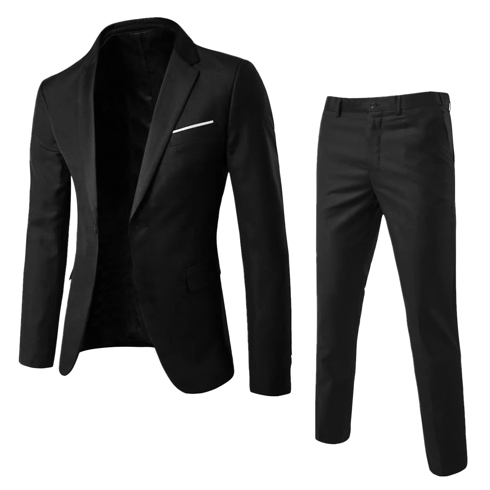 Traje de boda para hombre, padrino de boda, Color puro, elegante, conjunto de pantalón y chaqueta, traje Formal ajustado para hombre, 2023