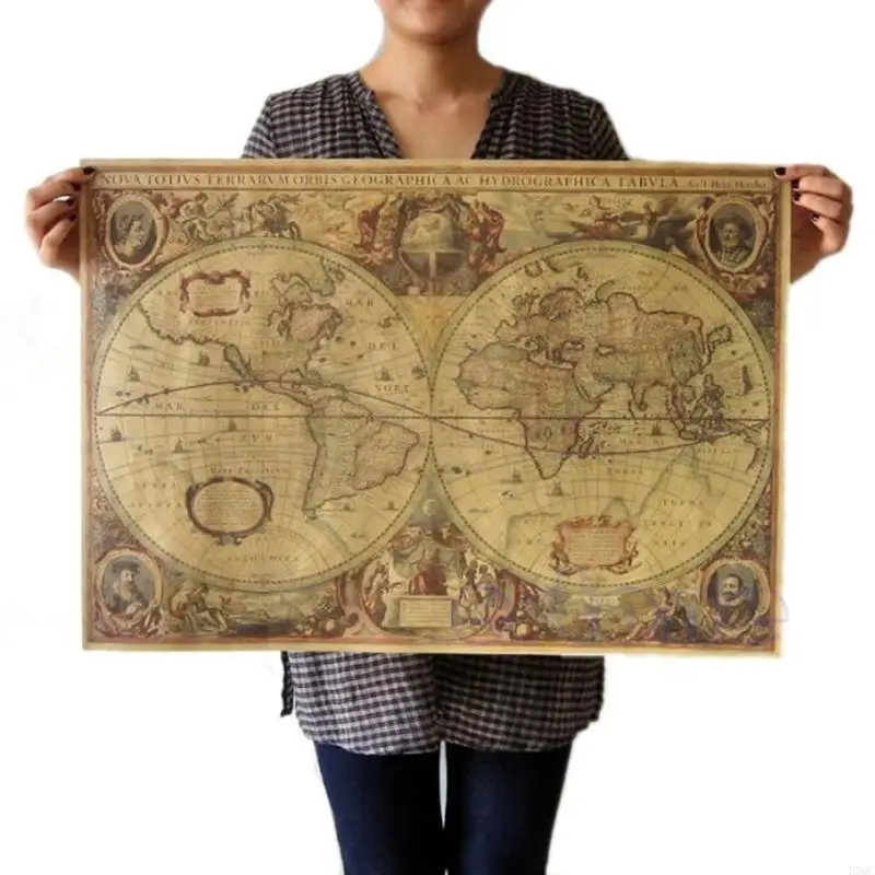 71x50 retrò vecchio Map Matte Matte Brown Poster decorazioni per casa D5QC