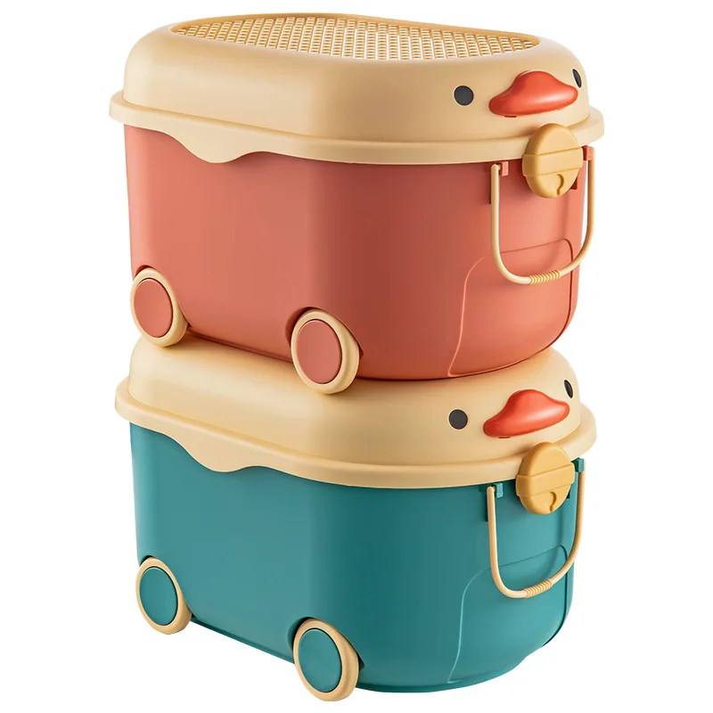 Maleta de plástico de gran capacidad para guardar juguetes de niños, caja de almacenamiento para aperitivos