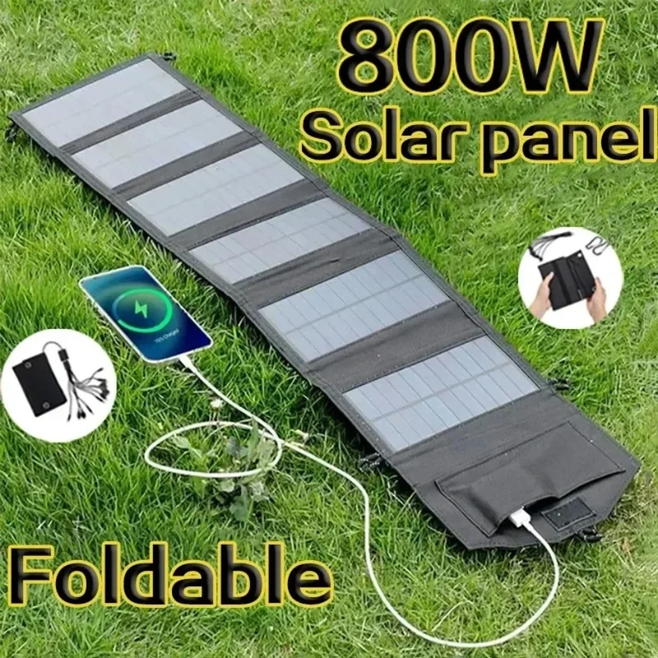 6-fach 800 W faltbares Solarpanel 20 W/h tragbare Solarmodule Ladegerät USB 5 V DC Vollzeitstrom Solarpanel mobile Stromversorgung