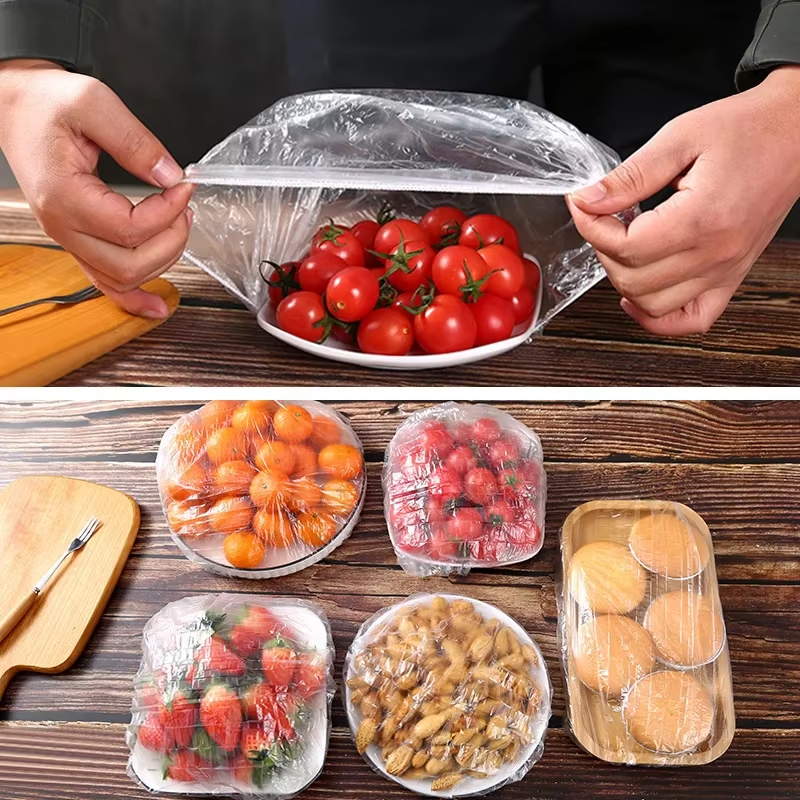 100Pcs Elastic Fresh Keeping Bags Stretch Plastic Wrap Bowl Covers Food Storage Covers Kitchen Wrap Seal Caps