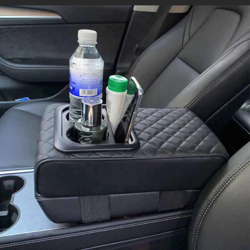 Naaister Auto Armsteun Box Kussen Pu Lederen Dikke Middenconsole Cover Elleboogsteun Universele Auto Armsteun Pad Opbergdoos