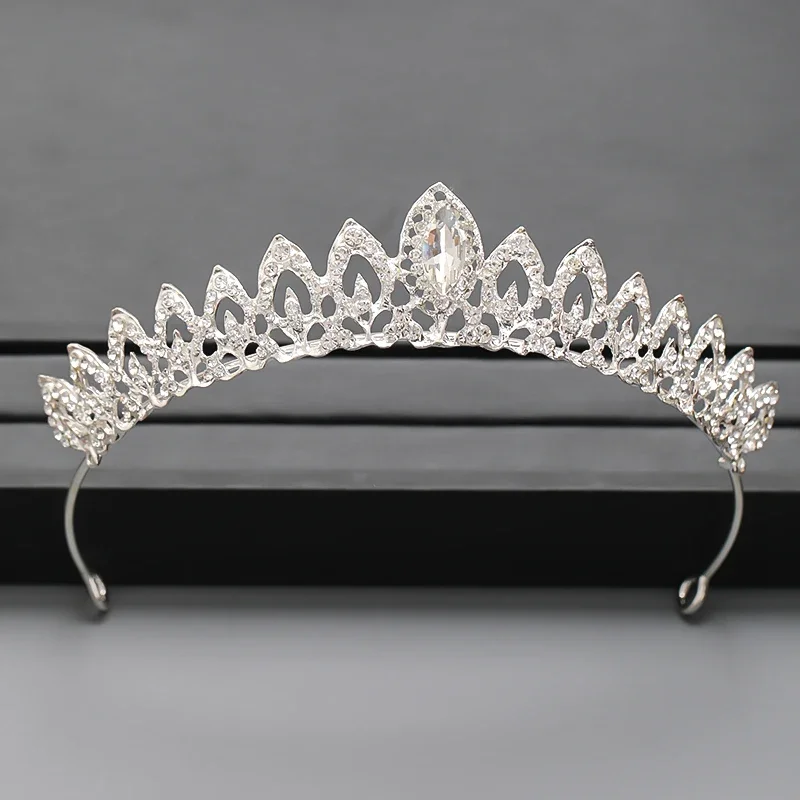 Accessori per capelli con corona e tiara color argento per donna Accessori da sposa Corona per diadema con strass di cristallo da sposa