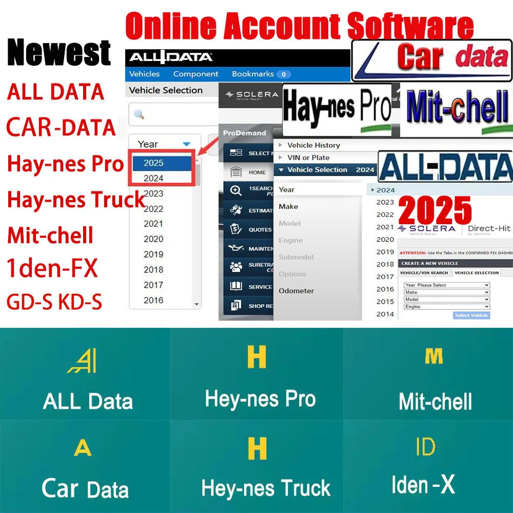 2026 Online account voor Alldata Autodegrafiek Nieuwste autoreparatiesoftware voor werkplaats Alle gegevens Hay-nes Pro Ondersteuning mobiel / pc
