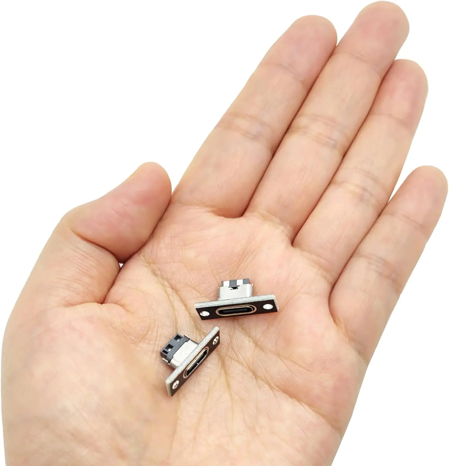 10PCS 3A USB C 3.1 หญิงแจ็คชาร์จพอร์ต 2/4Pin Type-C ซ็อกเก็ตสกรูแผ่นยึดสําหรับ DIY CONNECTOR