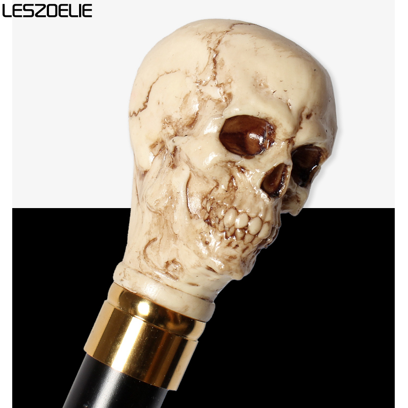 97 ซม.Skull HEAD Stick ผู้ชายเรซิ่นจับเยอรมัน Beech ไม้ที่ถอดออกได้เดิน Sticks ผู้หญิงแฟชั่นตกแต่ง Canes