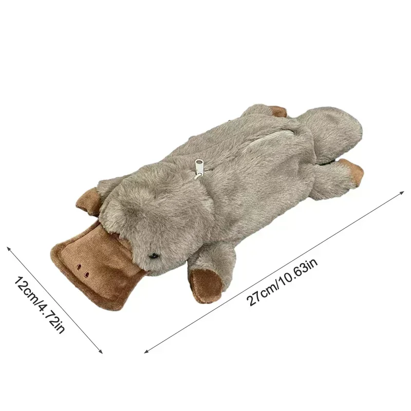 Pencil cases back to school Platypus Doll Pen Bag School Student High Value Soft Learning Stationery Storage Essential Organizer