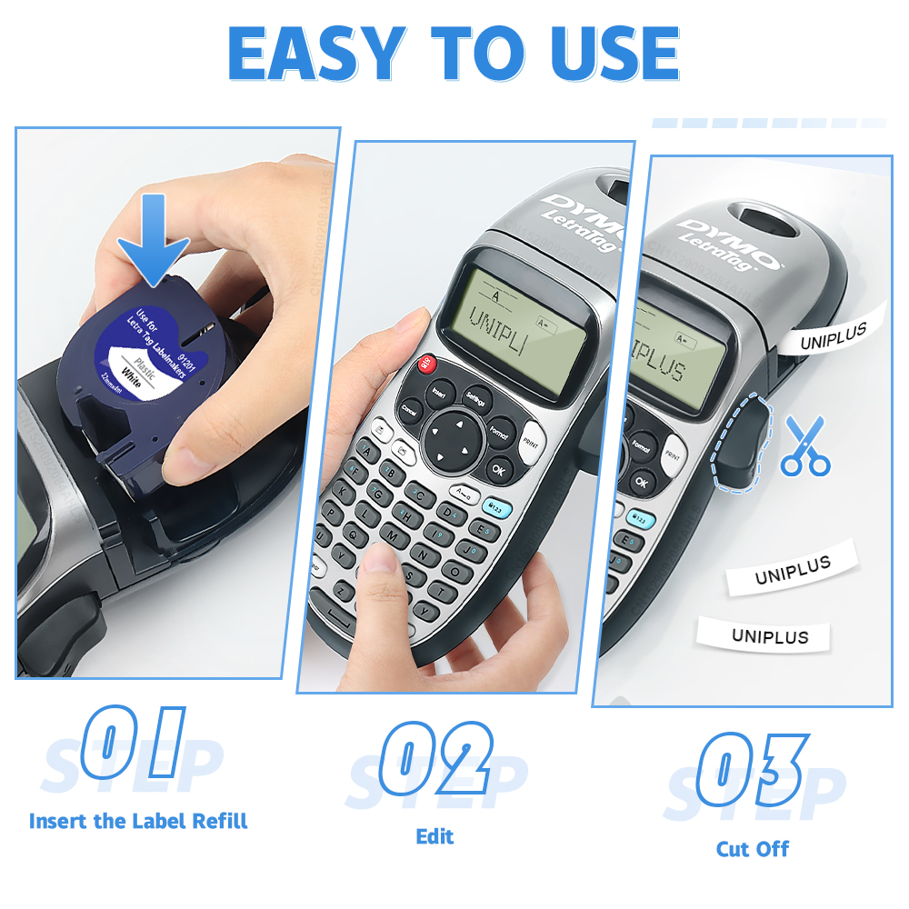 インクレスラベルプリンター Dymo LT100H ポータブル Dymo ラベルメーカーマシン LT-100H 10PK ラベルカセット自己粘着ステッカー 91201