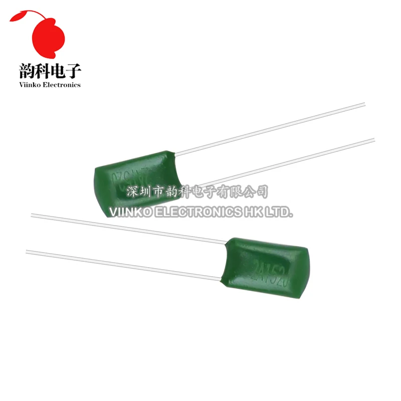 50 Uds condensador de película de poliéster 100V 1nF 1.5nF 2.2nF 100nF 2A471J 2A102J 2A152J 2A222J 2A392J 2A332J 2A472J 2A103J 2A473J 2A104J