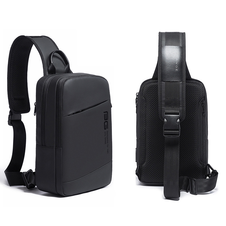 BANGE-Bolso de hombro para hombre y mujer, bandolera mensajero de viaje y ocio con el mismo bolso de pecho, bolsa con carga USB
